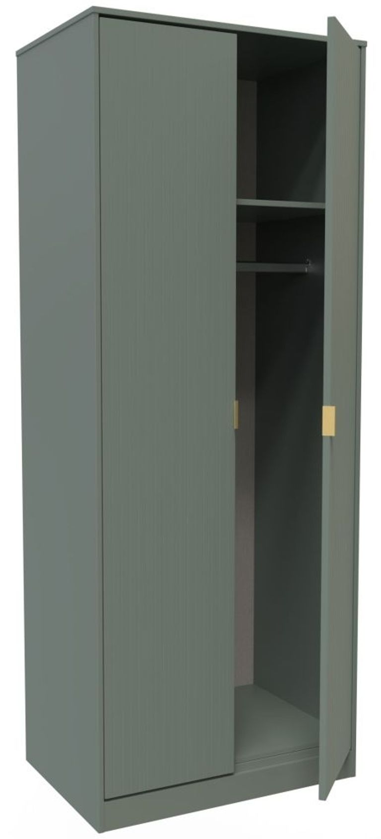 Nashville Green 2 Door Plain Tall Wardrobe