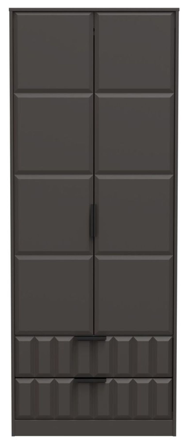 New York Graphite 2 Door 2 Drawer Tall Wardrobe