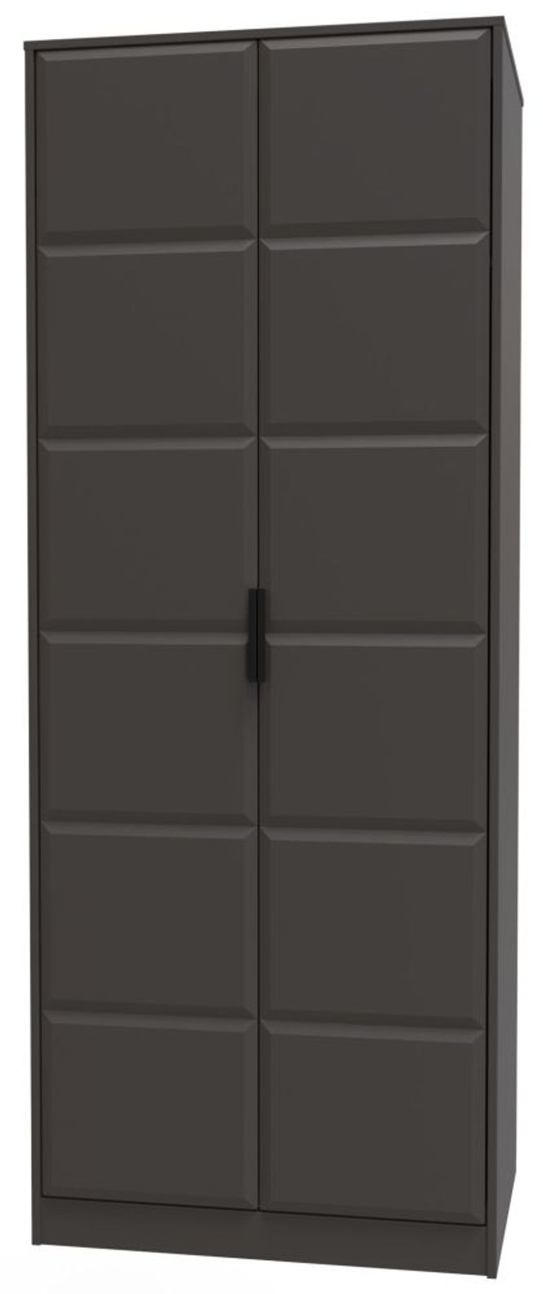 New York Graphite 2 Door Plain Tall Wardrobe