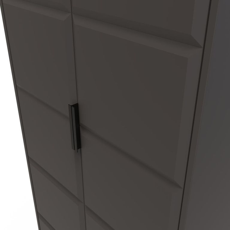 New York Graphite 2 Door Plain Tall Wardrobe