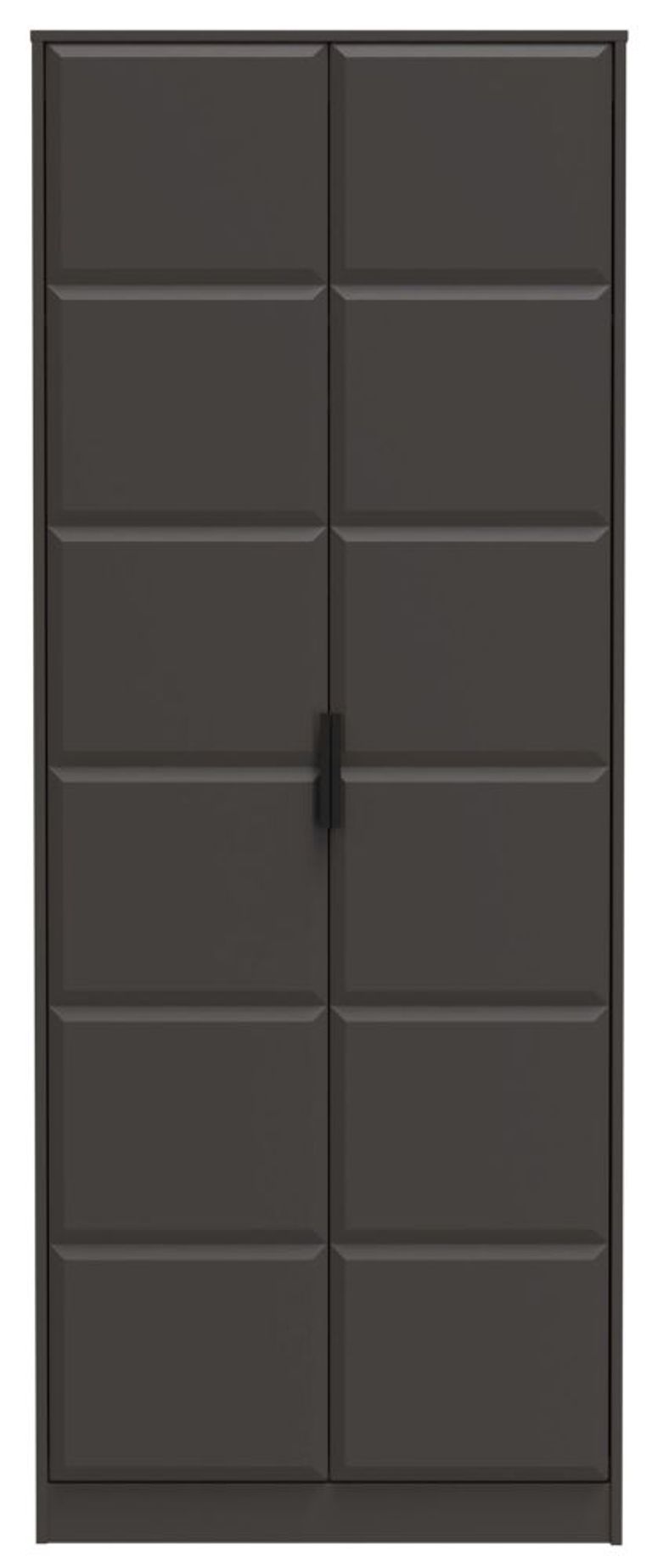 New York Graphite 2 Door Plain Tall Wardrobe