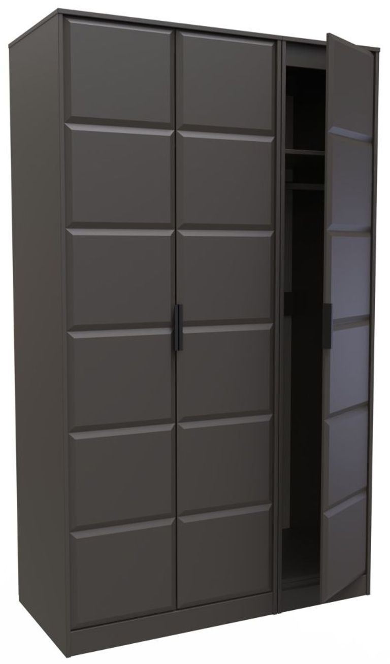 New York Graphite 3 Door Tall Triple Wardrobe