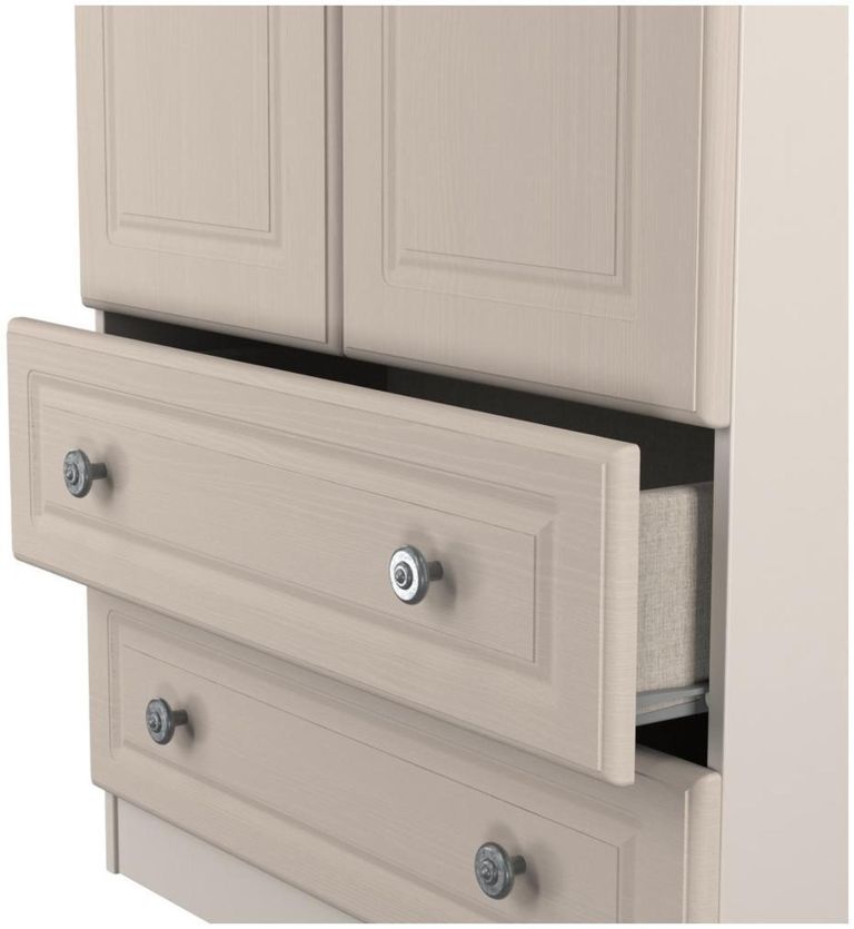 Norfolk Cashmere and Oak Effect 2 Door 2 Drawer Double Wardrobe