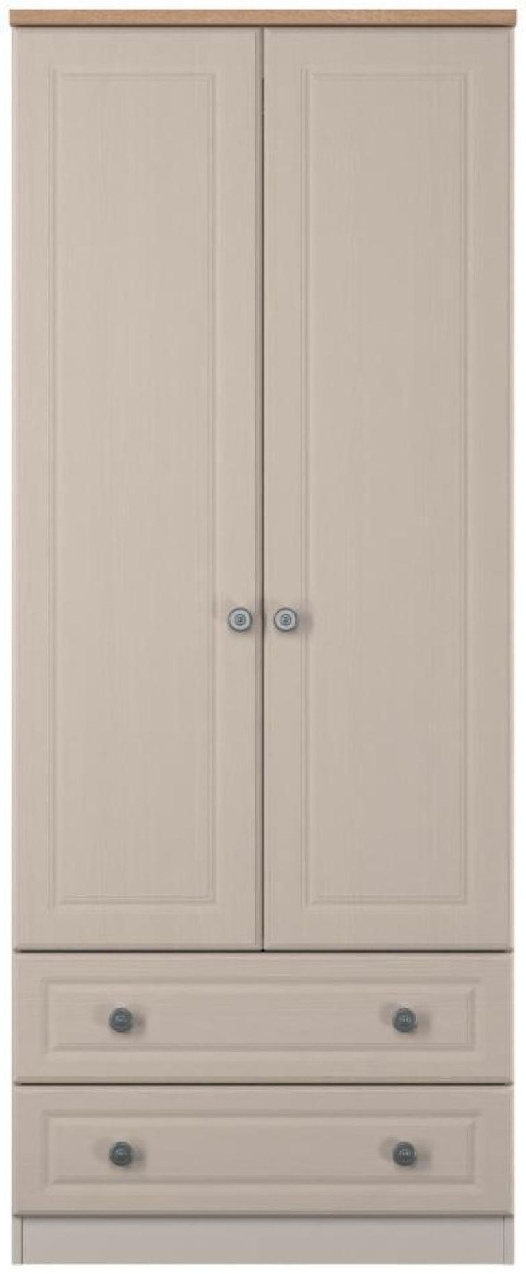 Norfolk Cashmere and Oak Effect 2 Door 2 Drawer Double Wardrobe