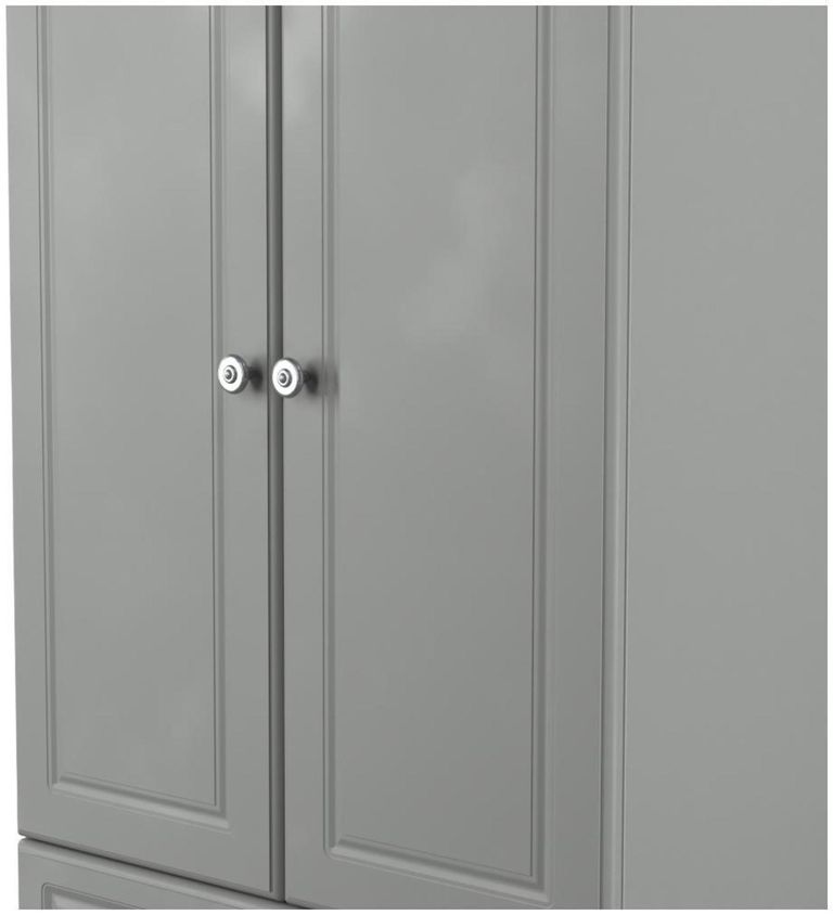 Norfolk Grey and Oak Effect 2 Door 2 Drawer Double Wardrobe