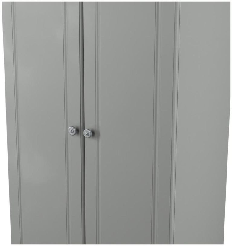 Norfolk Grey and Oak Effect 2 Door Plain Wardrobe