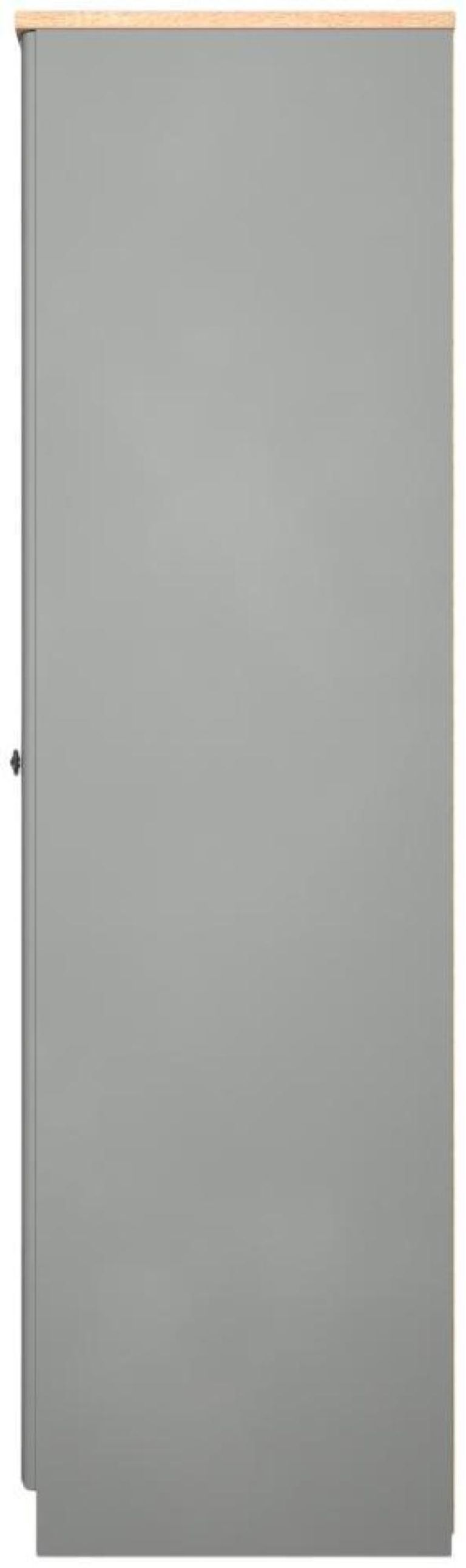 Norfolk Grey and Oak Effect 3 Door Triple Wardrobe - 1 Mirror