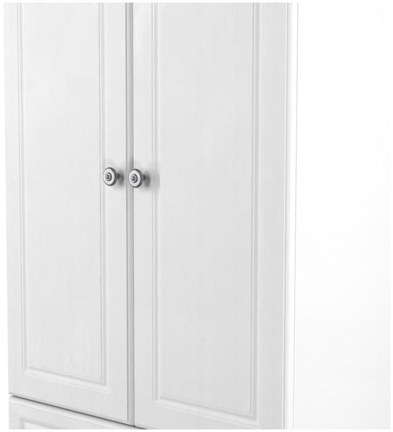 Norfolk White and Oak Effect 2 Door 2 Drawer Double Wardrobe