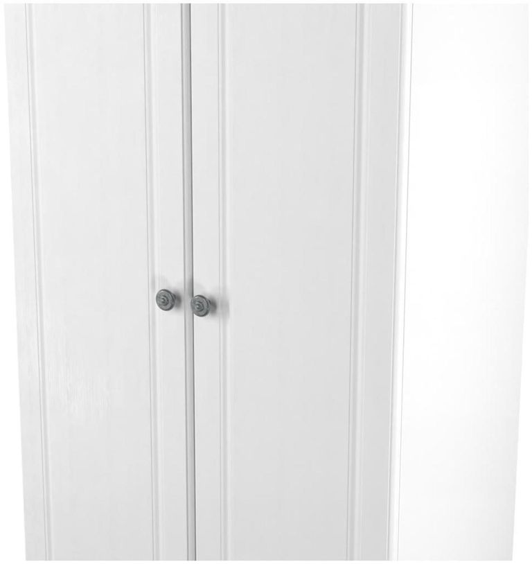 Norfolk White and Oak Effect 2 Door Plain Wardrobe