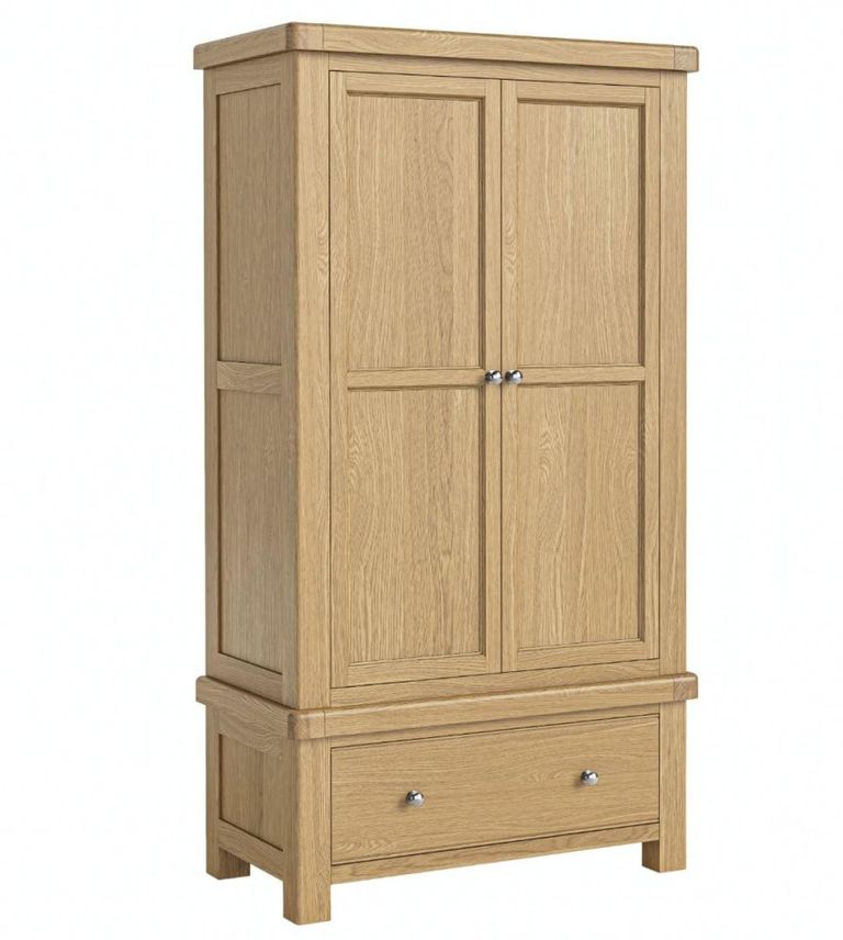 Normandy Wardrobe - 2 Door 1 Drawer - Oak