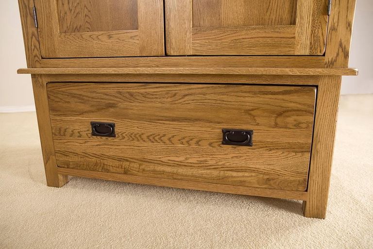 Originals Rustic Oak 2 Door 1 Drawer Wardrobe