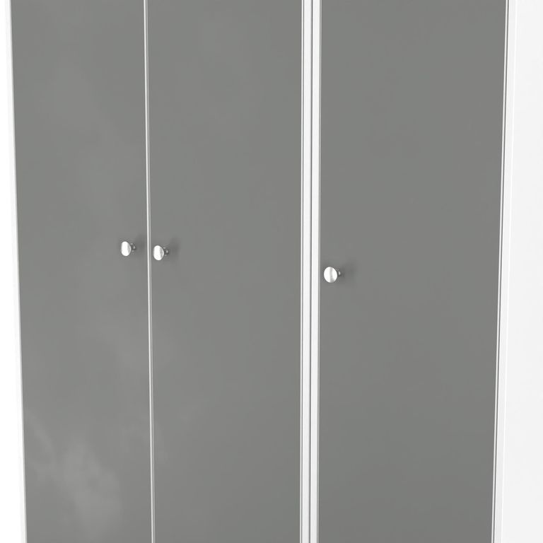 Padstow Grey and White 3 Door Tall Triple Wardrobe