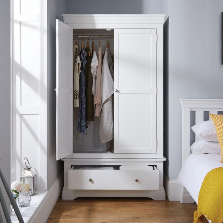 Paisley White Painted 2 Door Gents Wardrobe