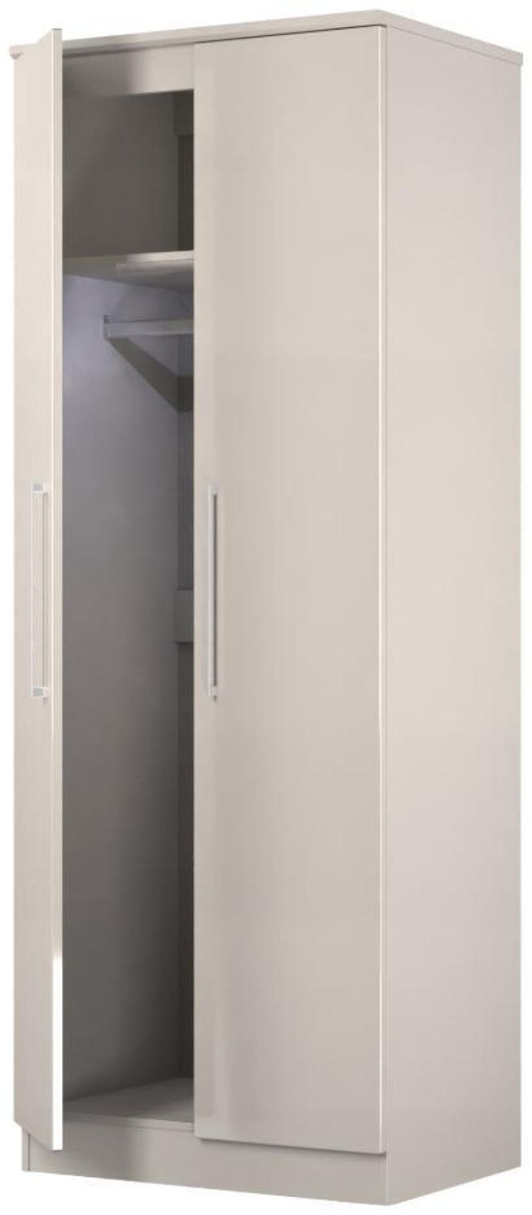 Paris Cashmere Gloss 2 Door Plain Tall Wardrobe