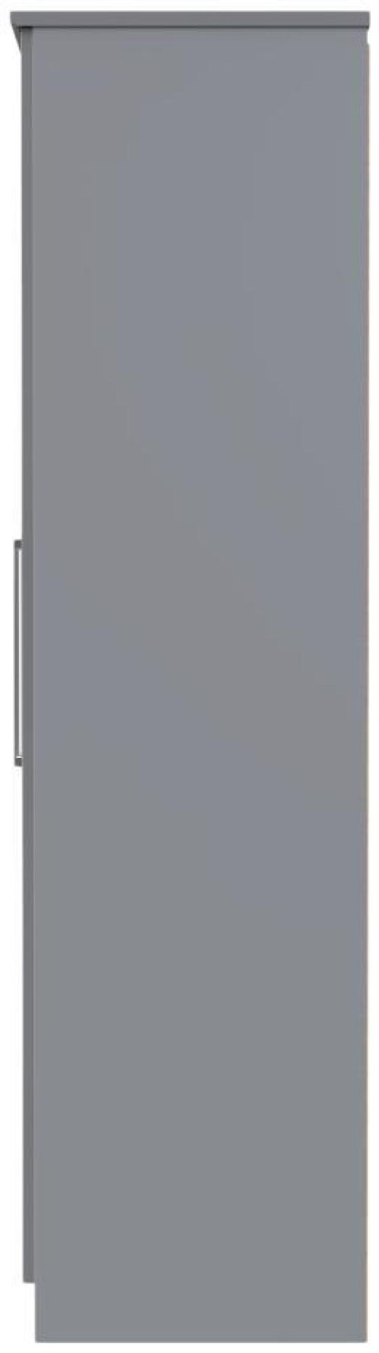 Paris Grey Gloss 2 Door Plain Tall Wardrobe