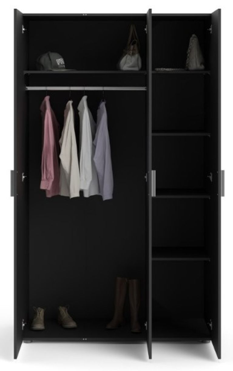 Pepe Black 3 Door Triple Wardrobe