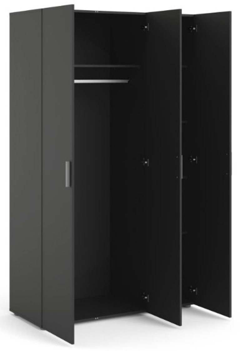 Pepe Black 3 Door Triple Wardrobe