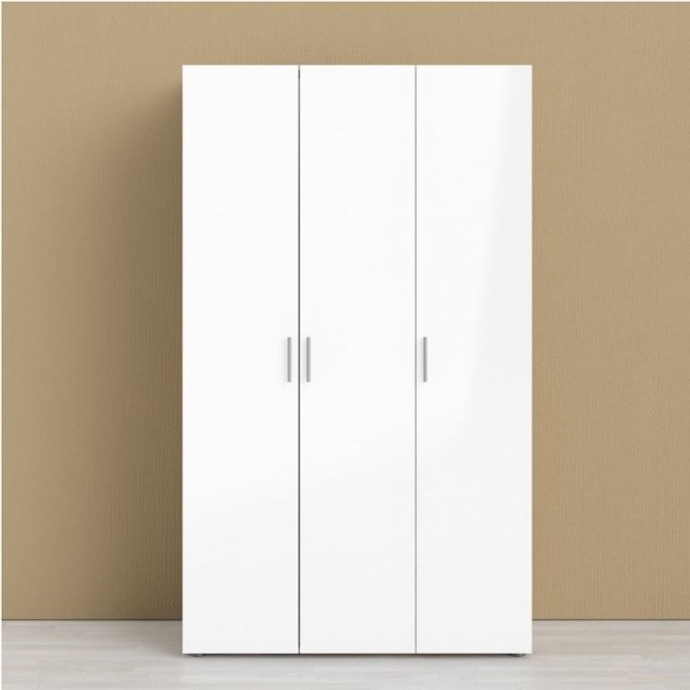 Pepe Oak Effect and White Gloss 3 Door Triple Wardrobe
