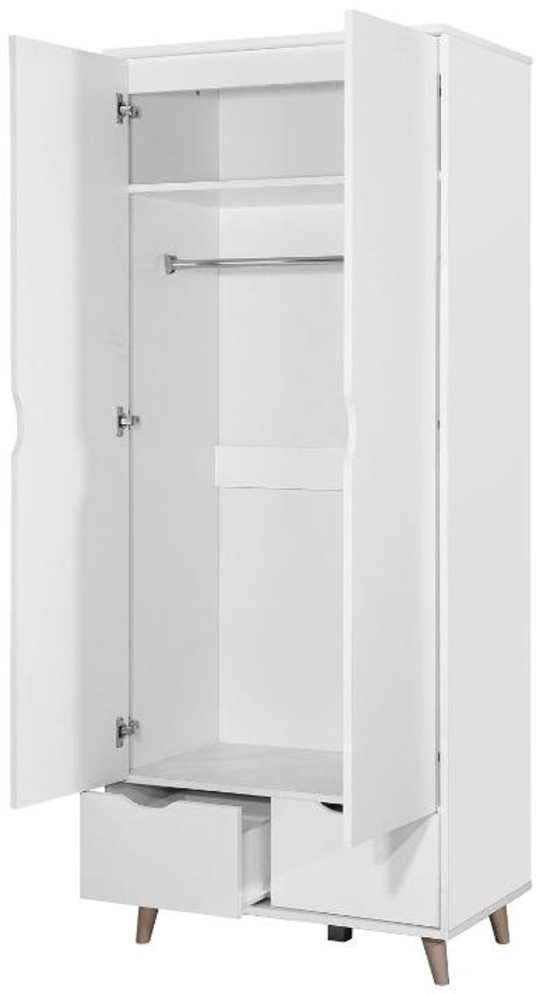 Perce White 2 Door 2 Drawer Wardrobe