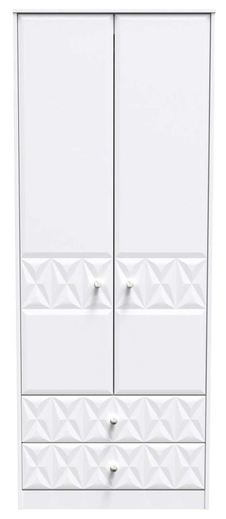 Pixel White 2 Door 2 Drawer Combi Wardrobe