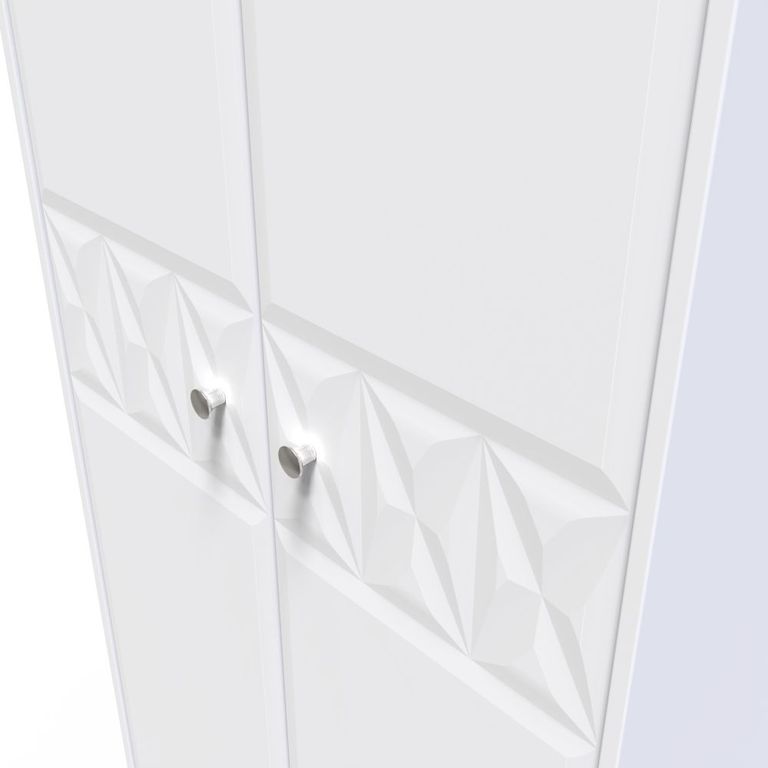 Pixel White 2 Door Plain Tall Wardrobe