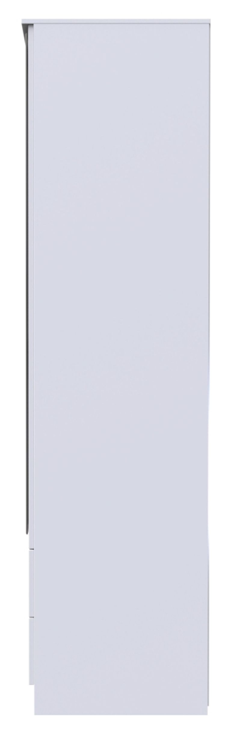 Plymouth White Gloss 2 Door Tall Combi Wardrobe - 1 Mirror