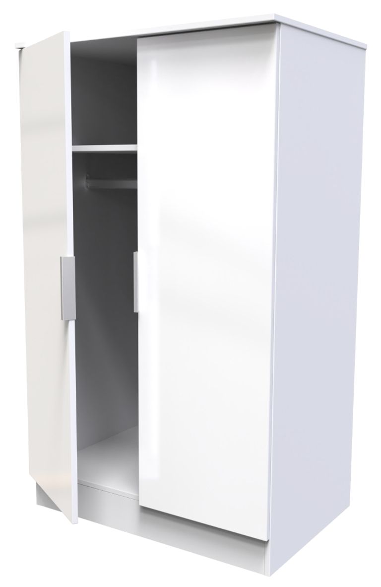 Plymouth White Gloss Midi Wardrobe