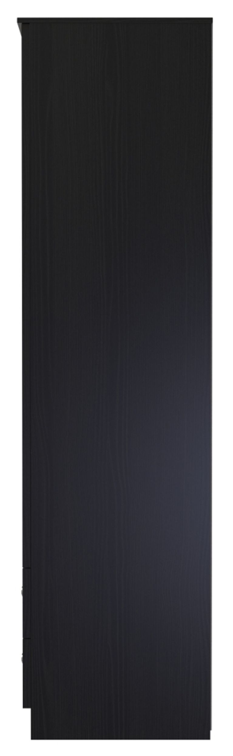 Rattan and Black Ash 2 Door 2 Drawer Tall Wardrobe