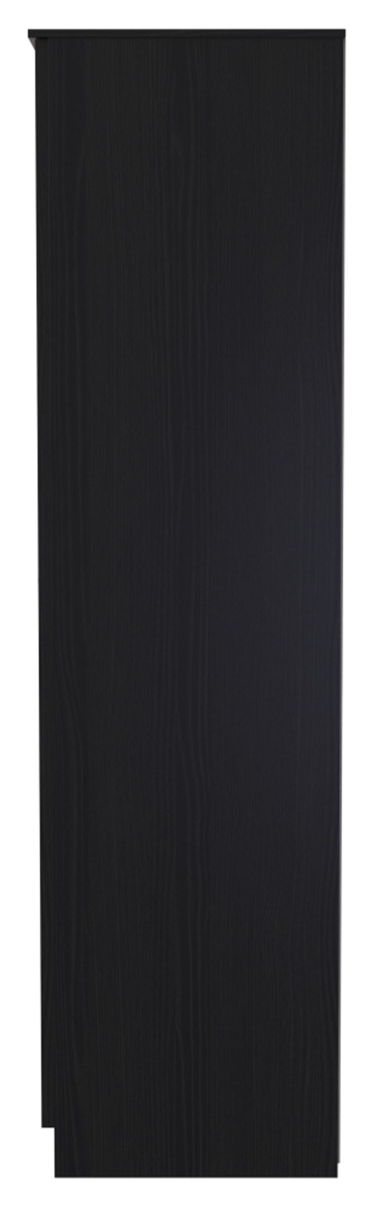 Rattan and Black Ash 2 Door Plain Tall Wardrobe