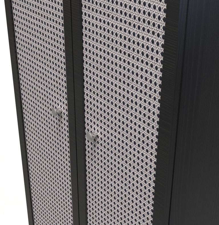 Rattan and Black Ash 2 Door Plain Wardrobe