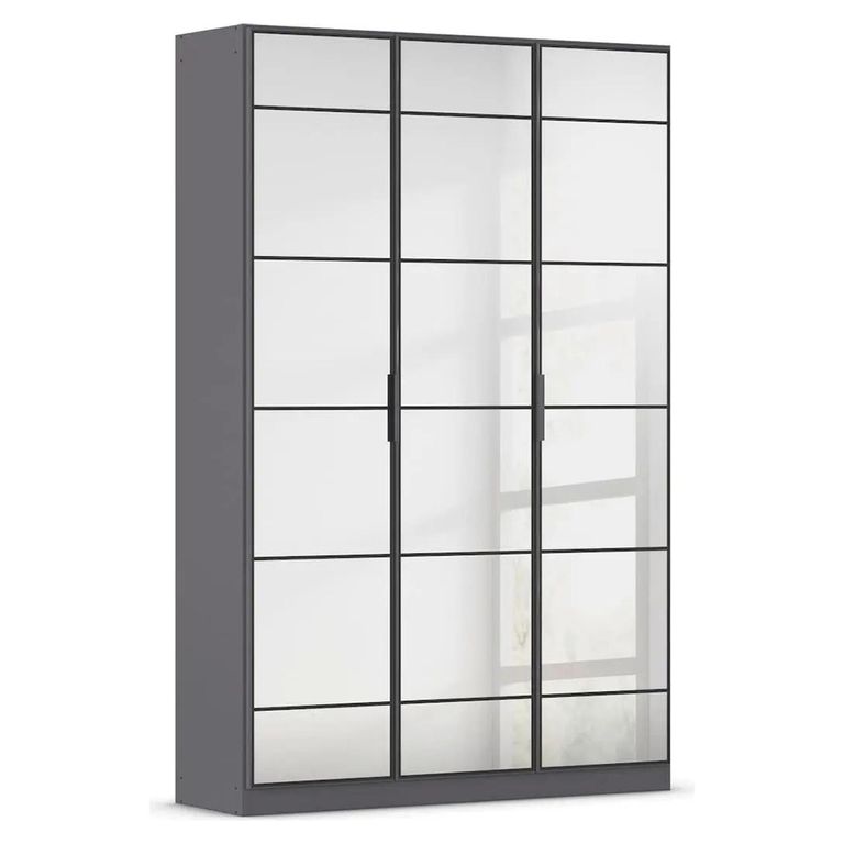 Rauch Acero 136cm 3 Door Mirrored Wardrobe - Metallic Grey