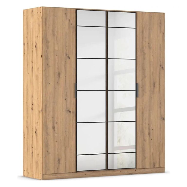 Rauch Acero 181cm 4 Door Mirror Wardrobe - Artisan Oak