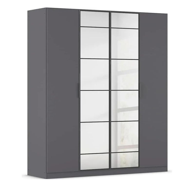 Rauch Acero 181cm 4 Door Mirror Wardrobe - Metallic Grey