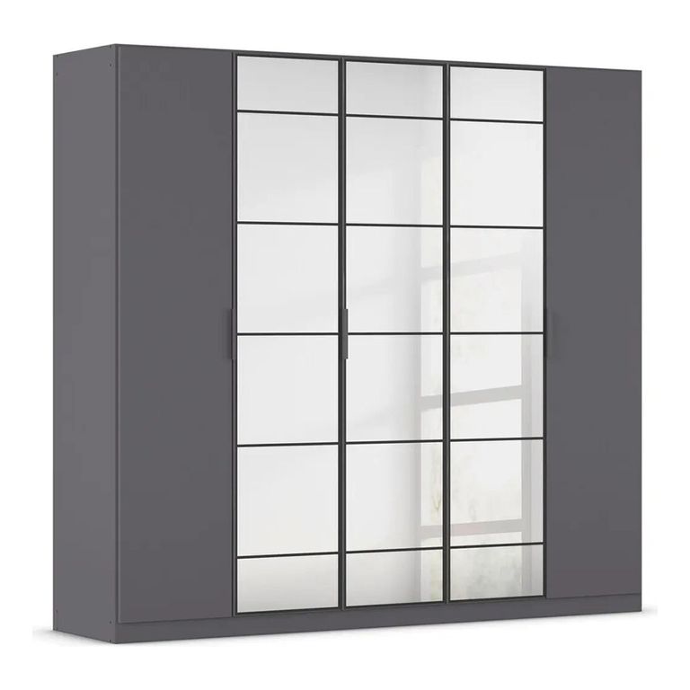 Rauch Acero 226cm 5 Door Mirror Wardrobe - Metallic Grey