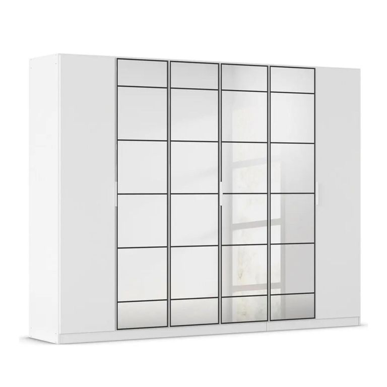 Rauch Acero 271cm 6 Door Mirror Wardrobe - Alpine White