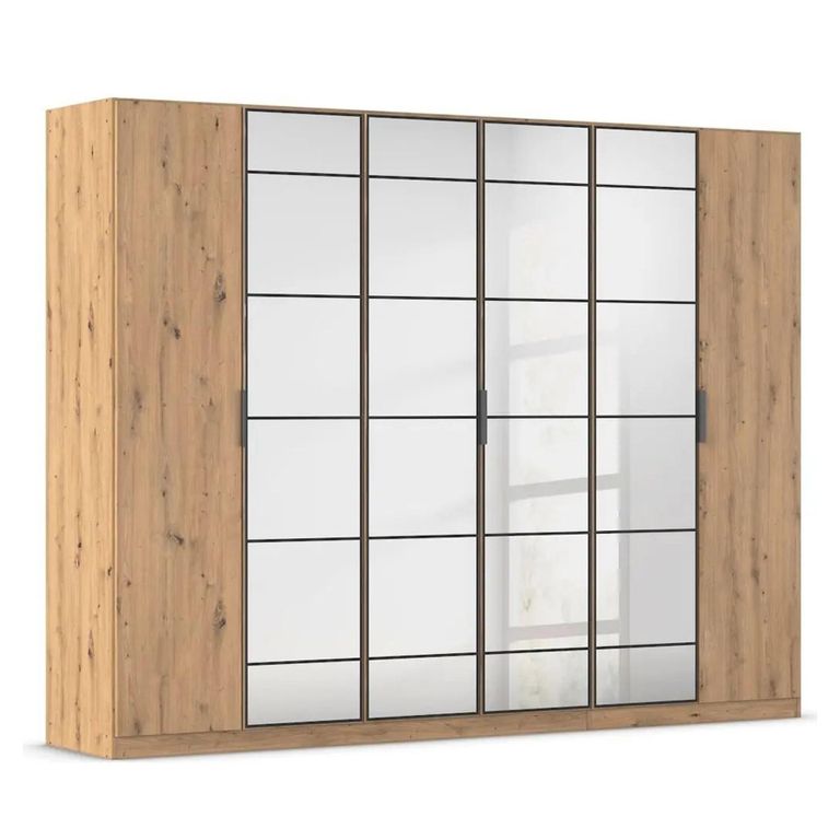 Rauch Acero 271cm 6 Door Mirror Wardrobe - Artisan Oak