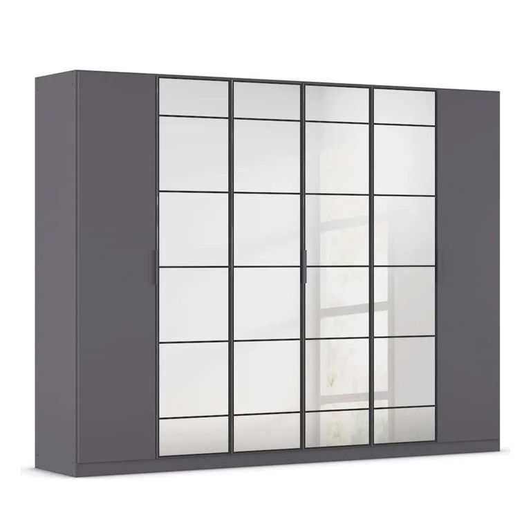Rauch Acero 271cm 6 Door Mirror Wardrobe - Metallic Grey
