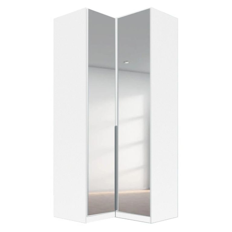 Rauch Alabama 100cm 2 Door Corner Mirrored Wardrobe - Alpine White