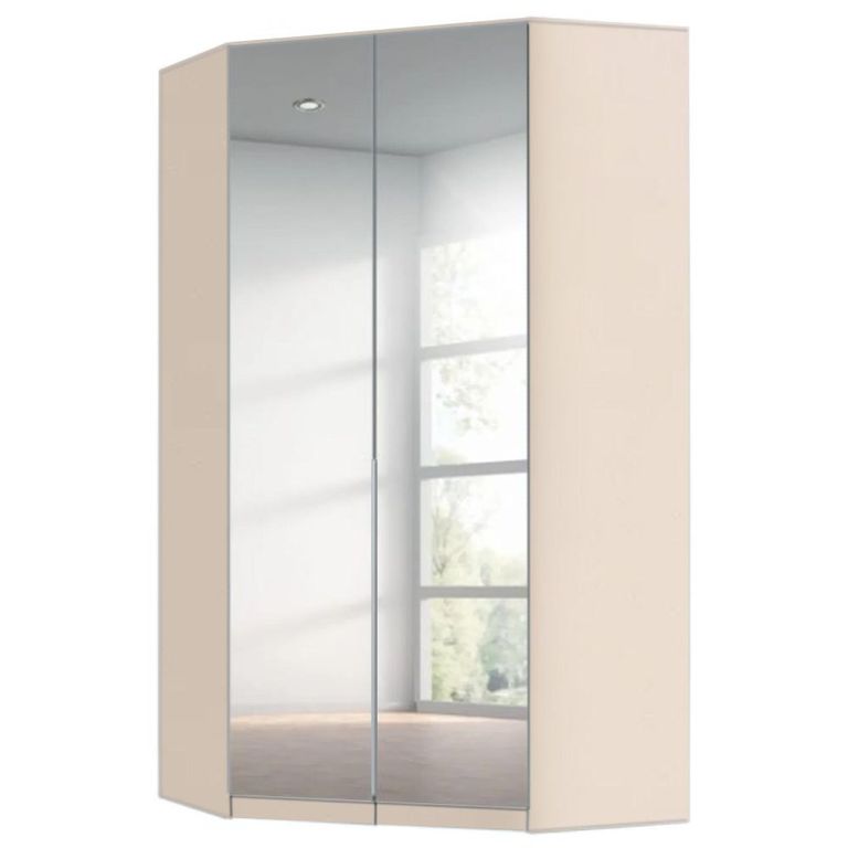 Rauch Alabama 117cm 2 Door Corner Mirrored Wardrobe - Champagne