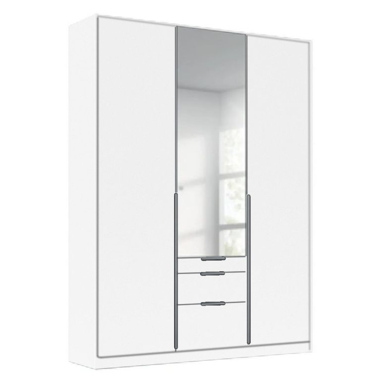 Alabama Wardrobe - 136cm - 3 Door - Combi - Alpine White