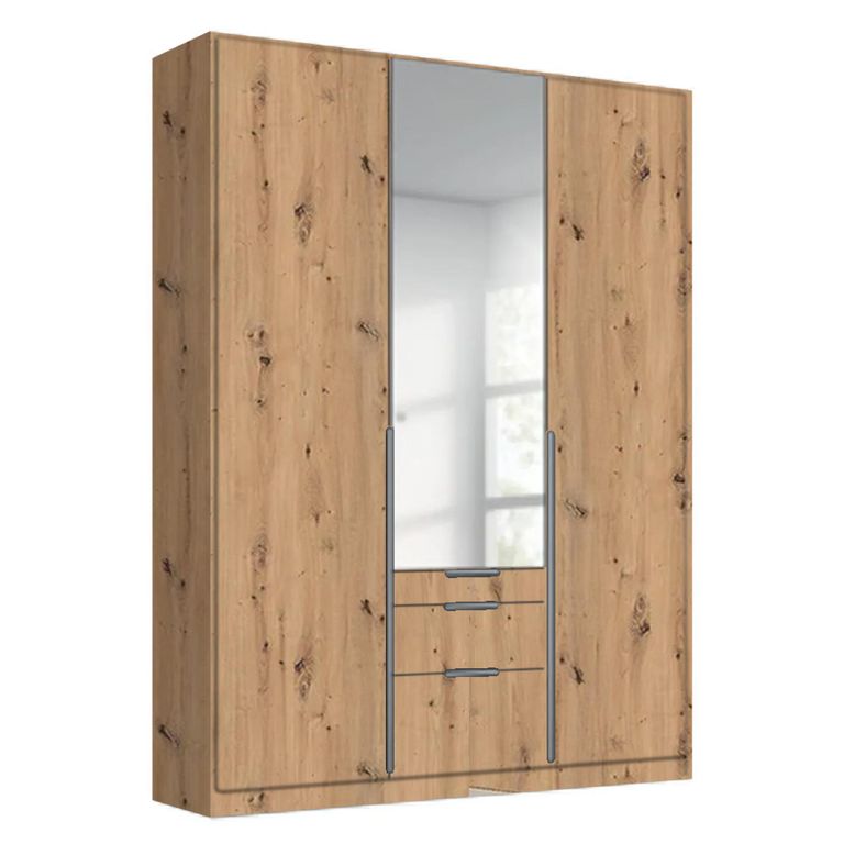 Alabama Wardrobe - 136cm - 3 Door - Combi - Artisan Oak