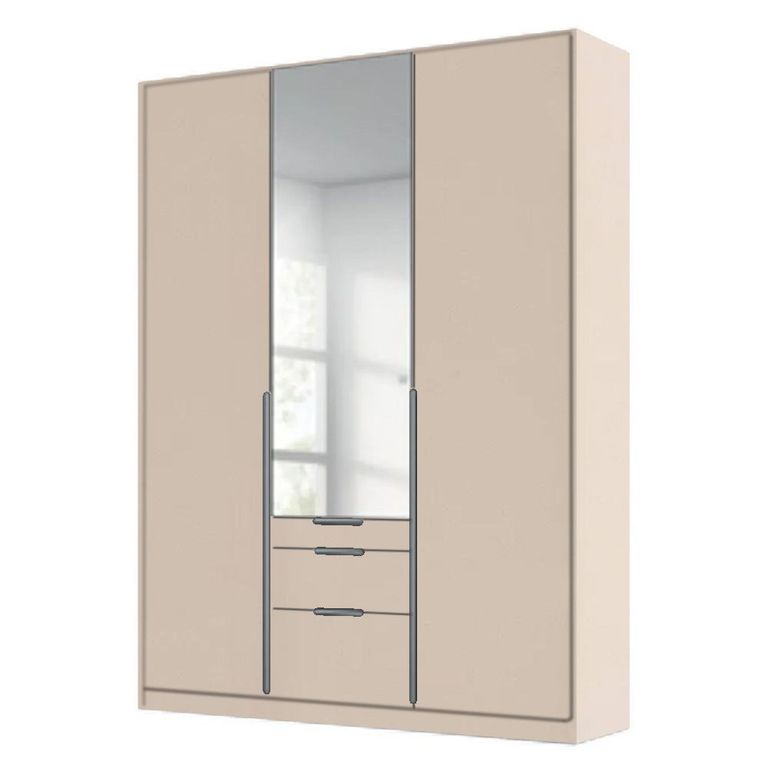 Alabama Wardrobe - 136cm - 3 Door - Combi - Champagne