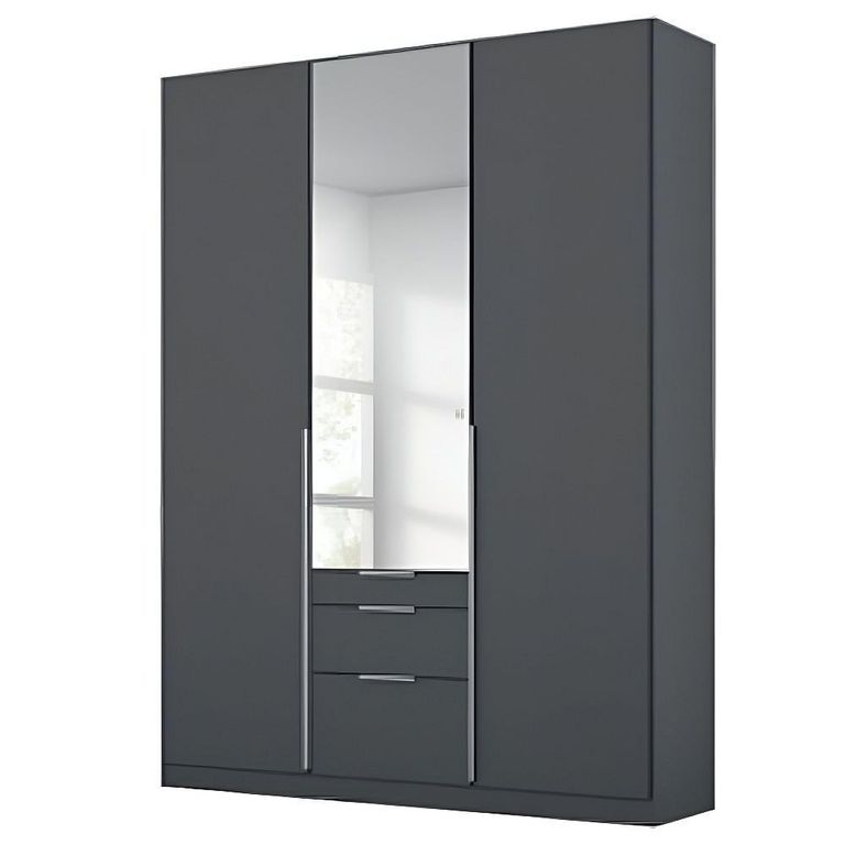 Alabama Wardrobe - 136cm - 3 Door - Combi - Metallic Dark Grey
