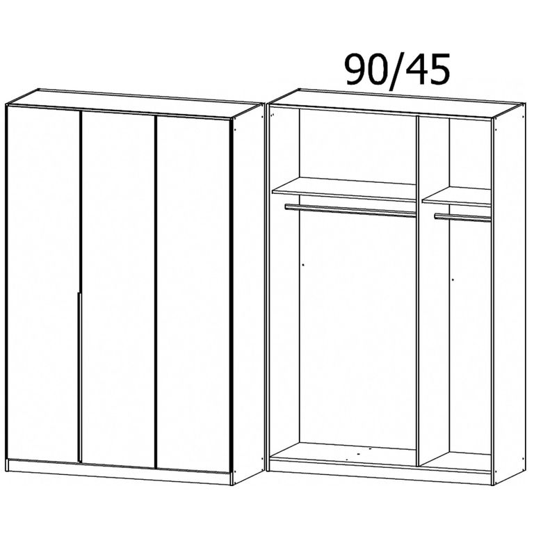 Rauch Alabama 136cm 3 Door Wardrobe - Artisan Oak