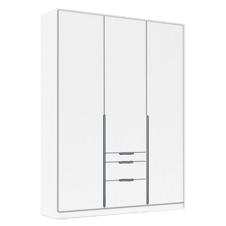Alabama Wardrobe - 136cm - 3 Door - Drawer - Alpine White