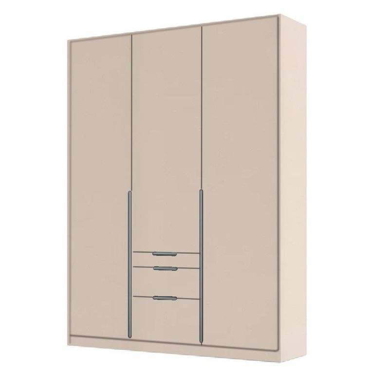 Alabama Wardrobe - 136cm - 3 Door - Drawer - Champagne