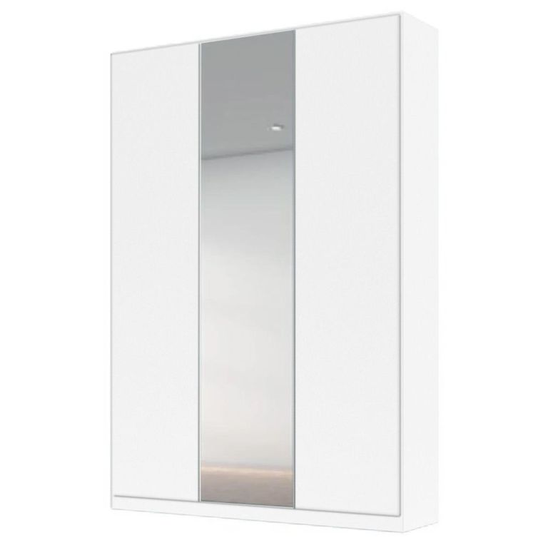Alabama Wardrobe - 136cm - 3 Door - Mirror - Alpine White