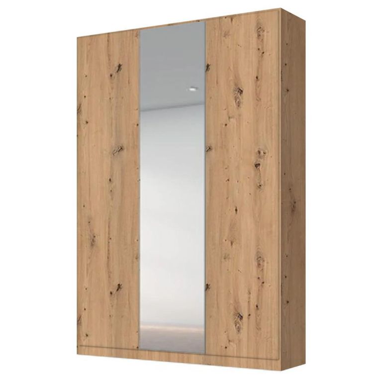 Alabama Wardrobe - 136cm - 3 Door - Mirror - Artisan Oak