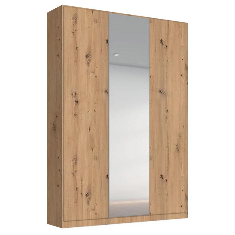 Alabama Wardrobe - 136cm - 3 Door - Mirror - Artisan Oak