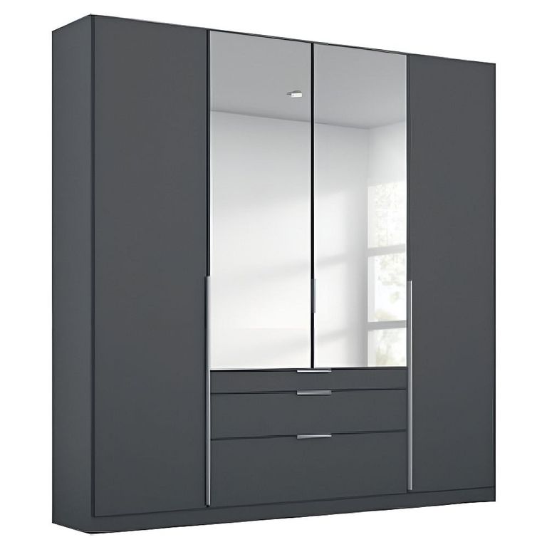 Alabama Wardrobe - 181cm - 4 Door - Combi - Metallic Dark Grey
